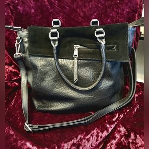 Moda Luxe Leather & Suede Shoulder Bag
